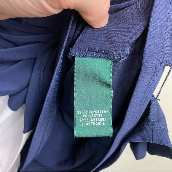 Lauren Ralph‎ Lauren Stretchy Colorblock 1/2 Sleeve Slip Midi Dress Size 10 - Picture 3 of 4